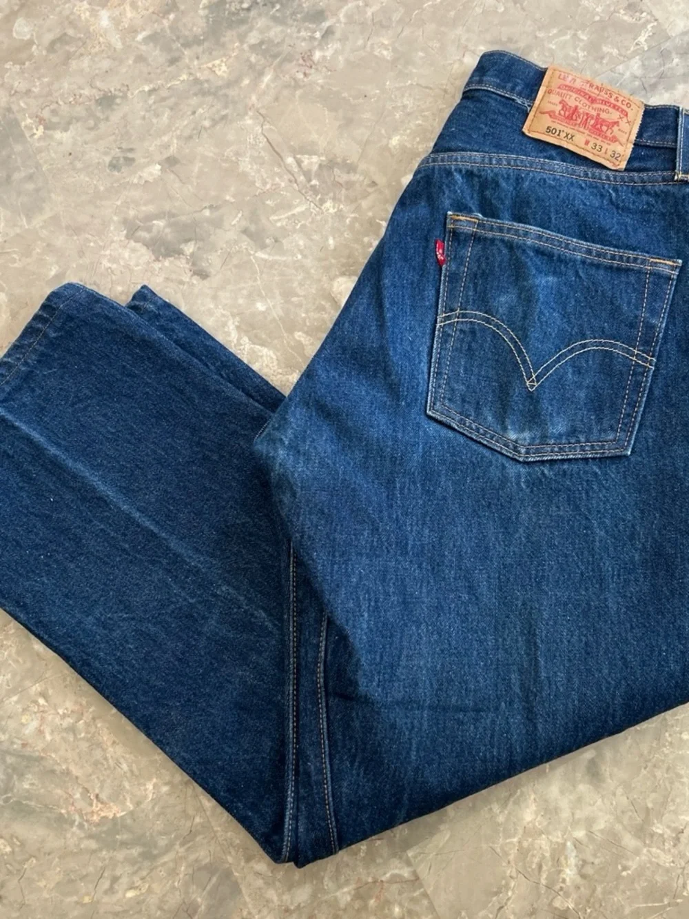 Vintage 2003 Levi’s 501XX Jeans 33x27 Blue Denim Button Fly Straight Leg